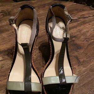 Coach wedges 6B and coach black bag